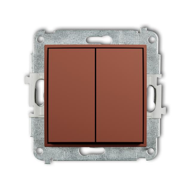 MINI Mechanizm łącznika żaluzjowego z podtrzymaniem (dwa klawisze bez piktogramów) terakota