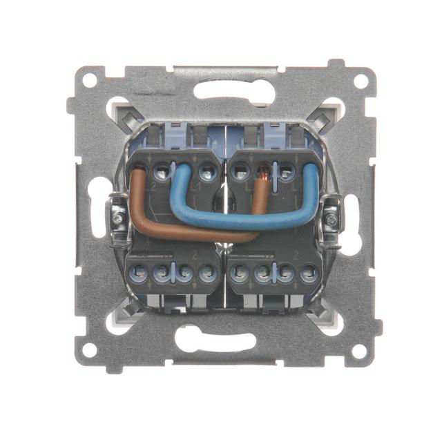 Simon 54 Łącznik dwubiegunowy podwójny 16A z. śrub. kremowy