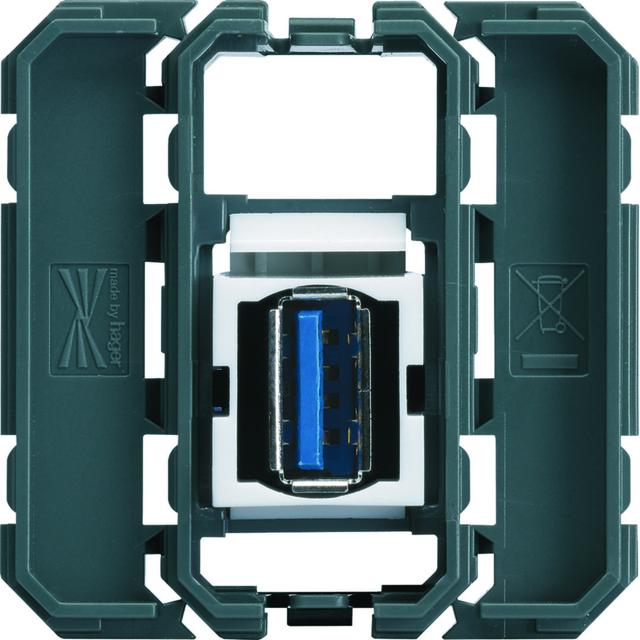 lumina/gallery gniazdo USB 3.0 z fabrycznym przewodem z wtyczką USB, 2M/1M WXF644 HAGER
