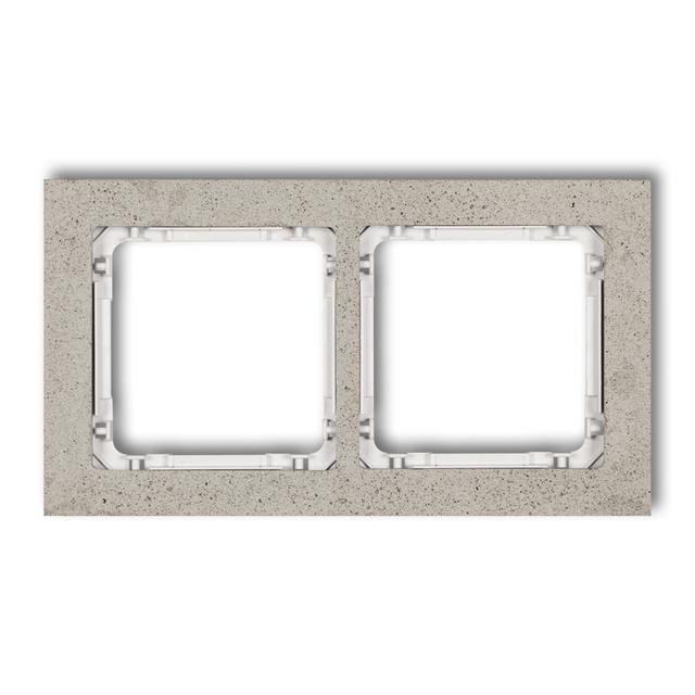 "DECO Ramka podwójna - beton (ramka: jasnoszara