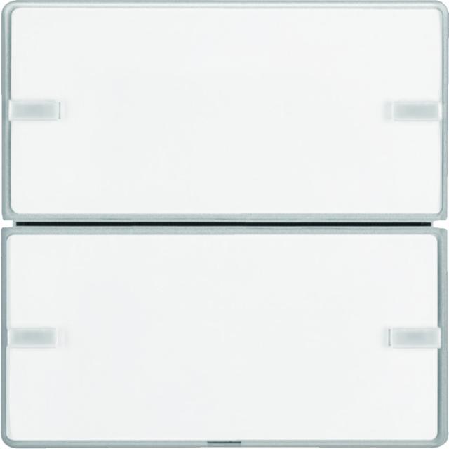 BERKER KNX e/s Q.x Przycisk podwójny z polem opis. z diodami LED RGB i czujnikiem temperatury aluminium 80142321 HAGER