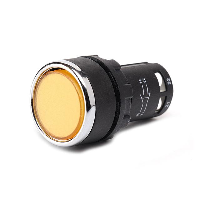 Przycisk monoblok, kryty, żółty, 1NO