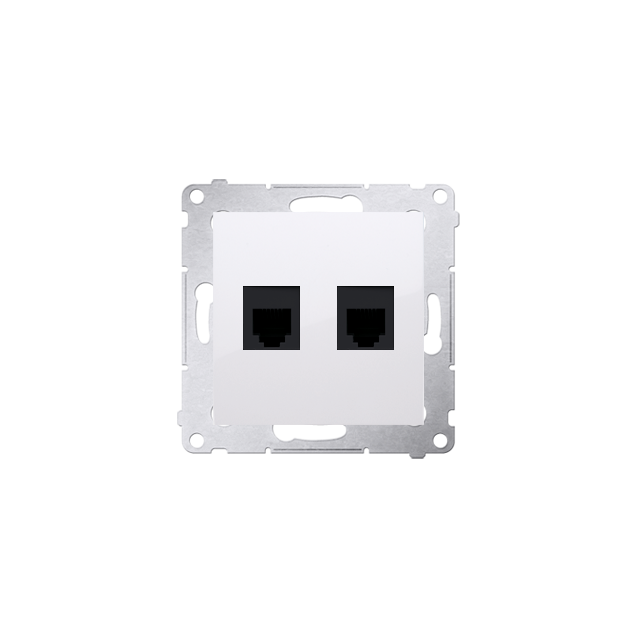 Simon 54 Gniazdo telefoniczne podwójne RJ12 biały