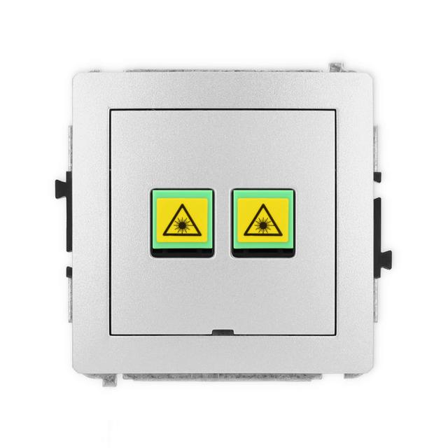 DECO Mechanizm gniazda światłowodowego/optycznego podwójnego, bez pola opisowego srebrny metalik