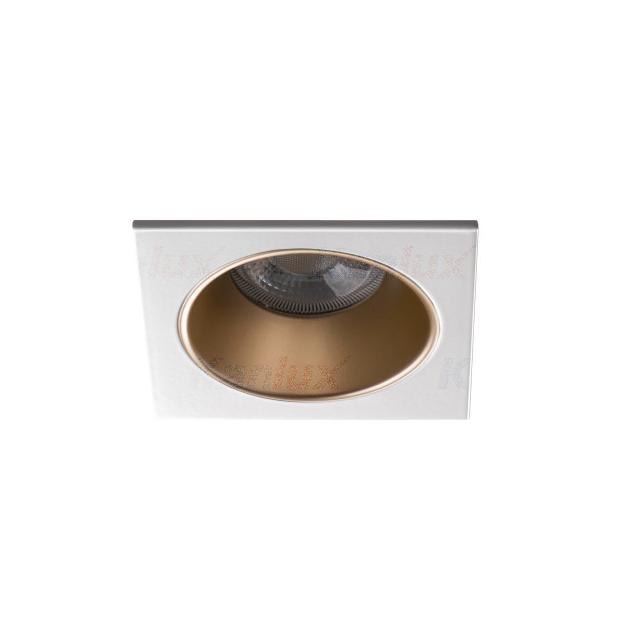 GLOZO DSL G/W Oczko sufitowe GLOZO DSL G/W kwadratowy stop aluminium kolor złoty / biały 1XGx5,3/GU1