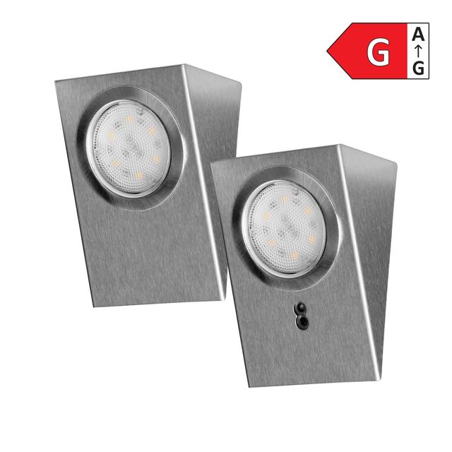 Zestaw opraw podszafkowych LED 2,5W 180lm 4000K z wyłącznikiem bezdotykowym INOX AD-OM-6207L4 ORNO