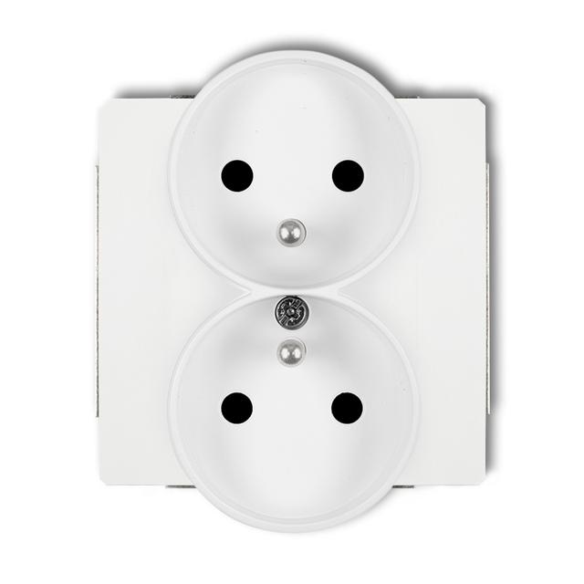DECO Mechanizm gniazda podwojnego do ramki DECO Soft, z uziemieniem 2x(2P+Z) (przesłony torów prądow 25DGPRSO-2zp KARLIK