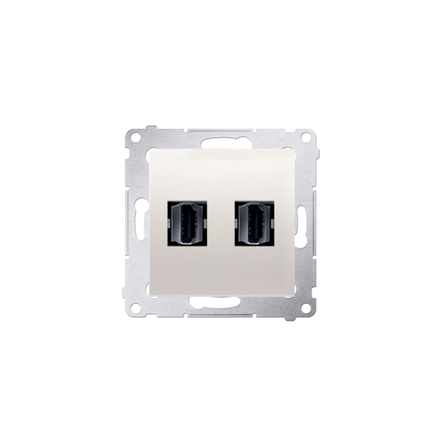 Simon 54 Gniazdo HDMI podwójne kremowy