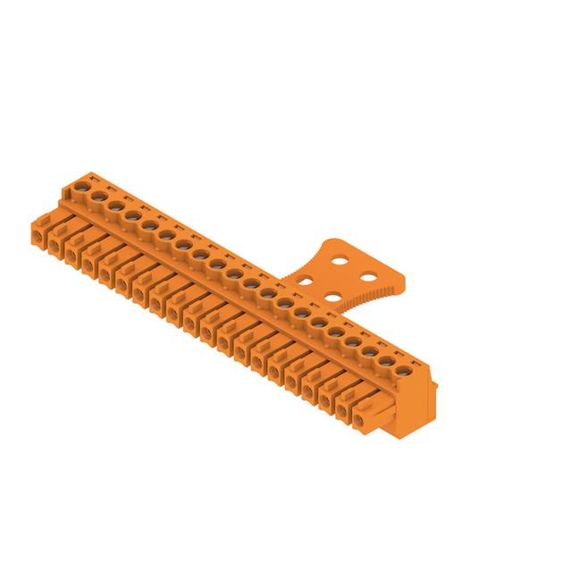 BCZ 3.81/20/180ZE SN OR BX Wtyk PCB (złącze wiązki), 3.81 mm, Liczba biegunów: 20, Przyłącze z jarzmem /50szt./ 1236470000 WEIDMÜLLER