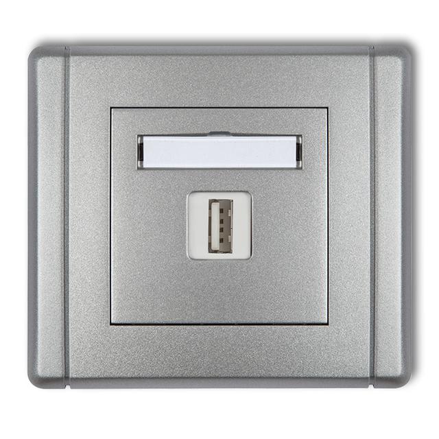 FLEXI Ładowarka USB pojedyncza USB A, 10W max., 5V, 2A srebrny metalik