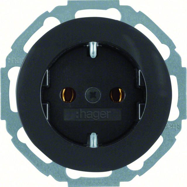 R.classic Gniazdo SCHUKO czarny Berker 41452045 WLS1300BG HAGER