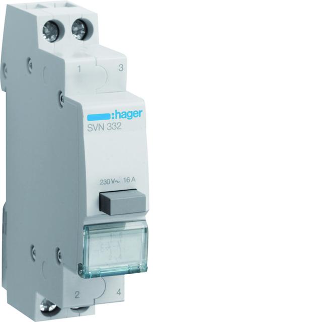 Przełącznik przyciskowy 2NO Ith=16A 230VAC SVN332 HAGER