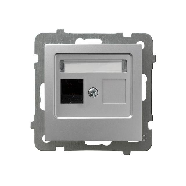 AS Gniazdo komputerowe pojedyncze, kat. 5e MMC - kolor srebro