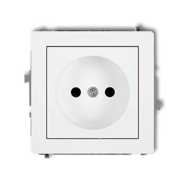 DECO Mechanizm gniazda pojedynczego bez uziemienia 2P (przesłony torów prądowych) biały mat