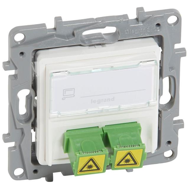 NILOE - GNIAZDO ŚWIATŁOWODOWE 2 X SC/APC BIAŁE, Legrand