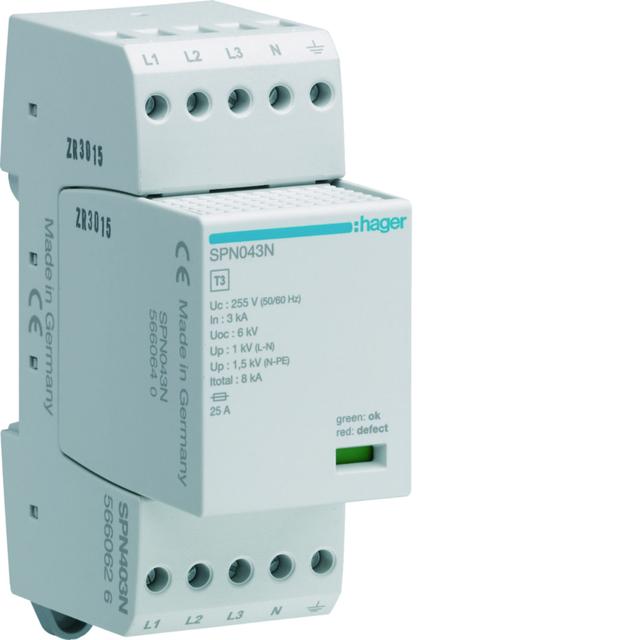 SPD Ogranicznik przepięć T3 4P sieć TN-S In=3kA Up?1,25kV