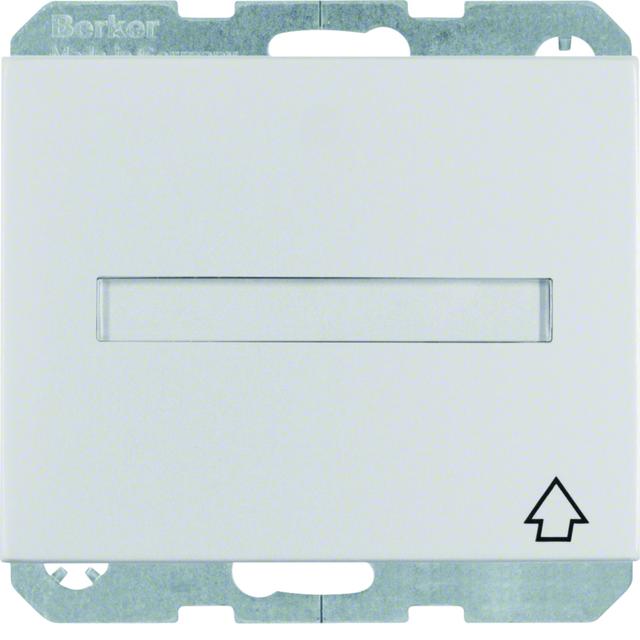 BERKER K.5 Gniazdo SCHUKO z samozamykającą się pokrywą i pole opisowe aluminium 47527203 HAGER