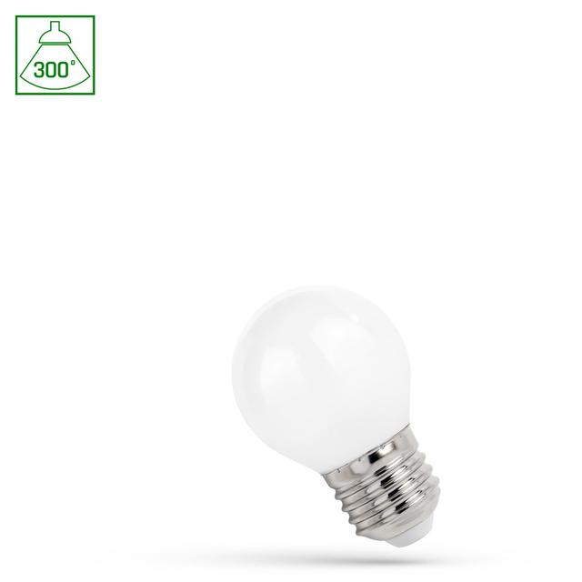ŻARÓWKA LED KULKA E-27 230V 1W COG WW MILKY SPECTRUM