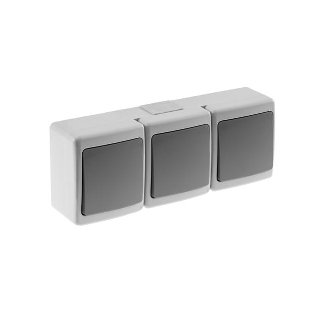 Wyłącznik BETA, potrójny, jednobiegunowy, IP44, szary*