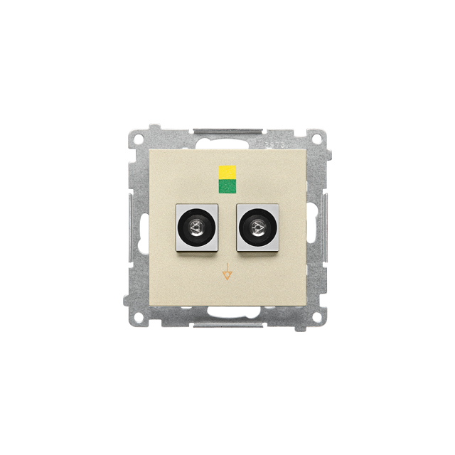 Simon 55 Gniazdo ekwipotencjalne podwójne Szampański mat