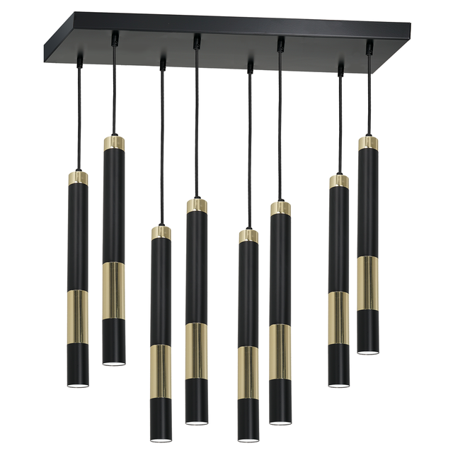 Milagro lampa wisząca Dallas 8xGU10 czarno/złota MLP6551