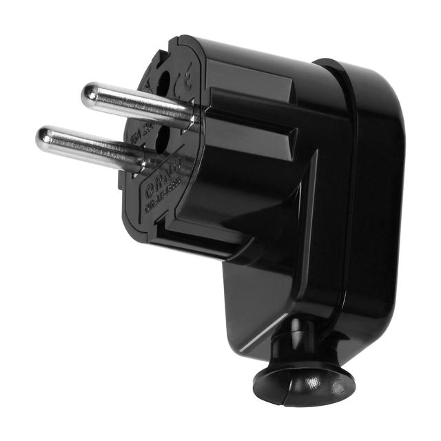 Wtyczka kątowa Uni-Schuko 16A, 230V, czarna OR-AE-13305/B ORNO