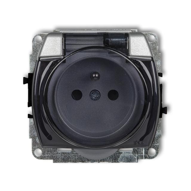 TREND Mechanizm gniazda bryzgoszczelnego z uziemieniem 2P+Z (klapka dymna, przesłony torów prądowych