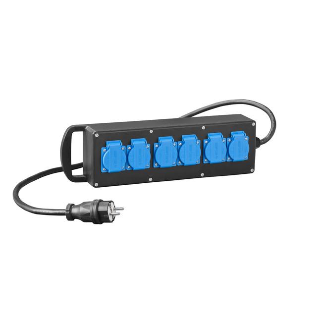 RS-P gumowany 6x2P+Z z przewodem i wtyką 16A 250V