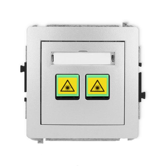 DECO Mechanizm gniazda światłowodowego/optycznego podwójnego srebrny metalik