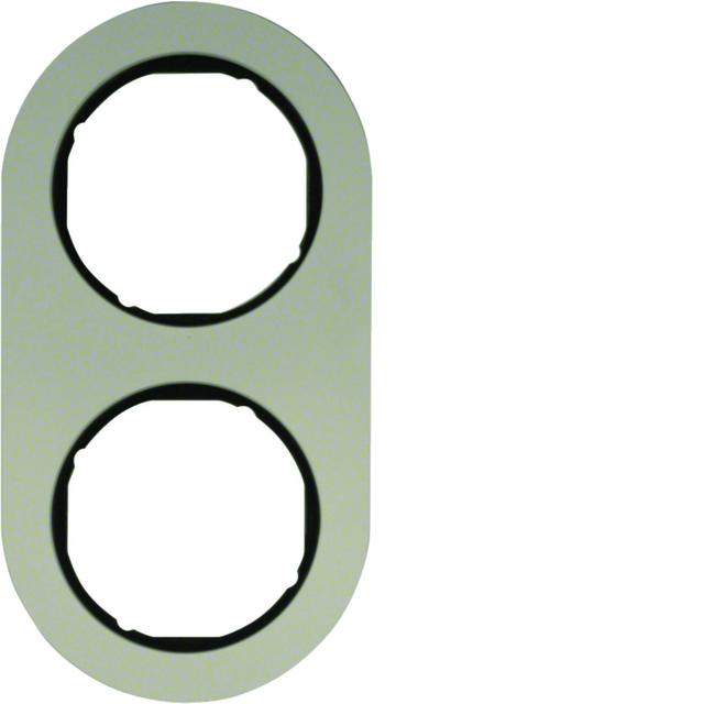 R.classic Ramka podwójna aluminium/czarny Berker 10122084 WLD9200AB HAGER