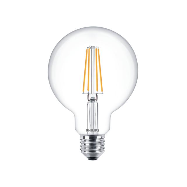 Żarówka LED 7W=60W 806lm 2700K barwa ciepła kulka 7-60W E27 G93 827 Szkło przezroczyste PHILIPS