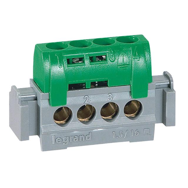 Listwa Zaciskowa 4-Otwory Zielona IP2X Z4 004830 LEGRAND