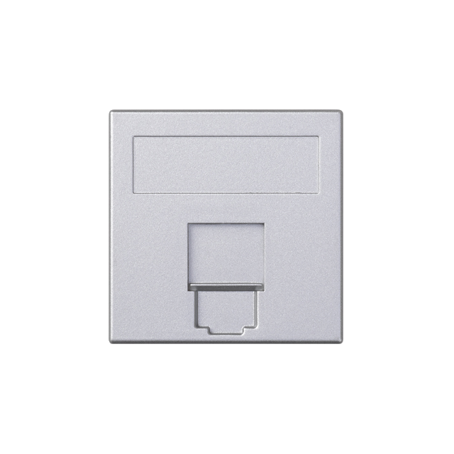 Simon Connect Płytka S500 1x RJ z osłoną NEXANS aluminium