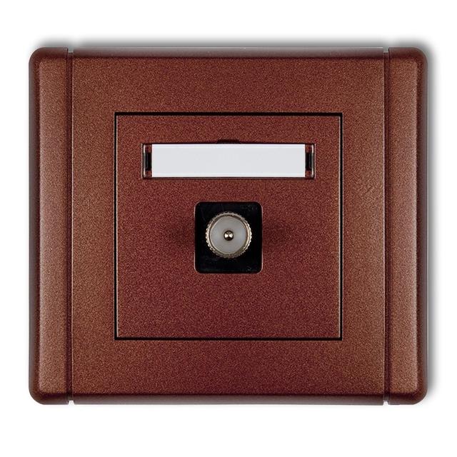 FLEXI Gniazdo antenowe pojedyncze TV brązowy metalik