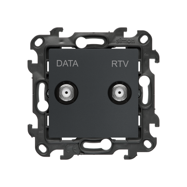 Simon 24 Gniazdo antenowe końcowe TV-DATA grafitowy mat NAD1.01/38