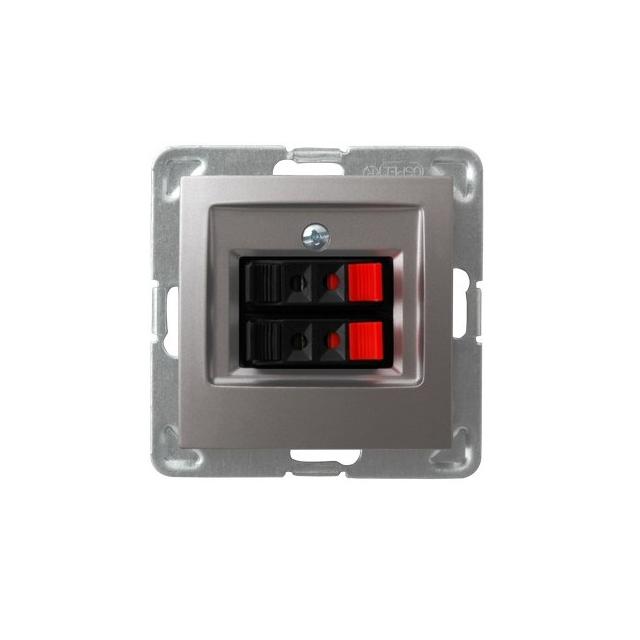 IMPRESJA Gniazdo głośnikowe podwójne - kolor tytan