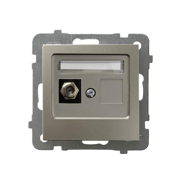 AS Gniazdo antenowe typu F pojedyncze - kolor satyna light