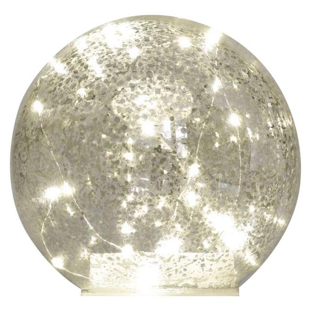 Ozdoba świąteczna kula szklana 20 LED 15 cm 3xAA złota ciepła biel IP20 timer DCLW35 EMOS