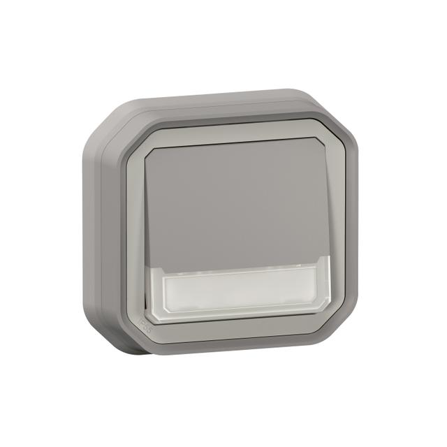 NOWE PLEXO - PRZY. NO/NC PODŚWI. Z UCHWYT ETY. PODTYNK. 10A- 250V SZARY 069824L LEGRAND