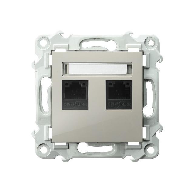 SZAFIR Gniazdo komputerowe podwójne, kat. 5e MMC - kolor kaszmirowy beż