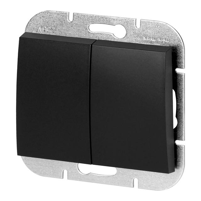 Łącznik podtynkowy świecznikowy Onyx, 10A, 250V, WP-2O, czarny OR-OE-7501/B ORNO