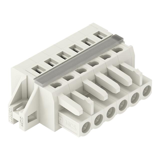 Gniazdo MCS‑MIDI Classic 6‑biegunowe jasnoszare raster 5mm 721‑106/027‑000 /50szt./ WAGO