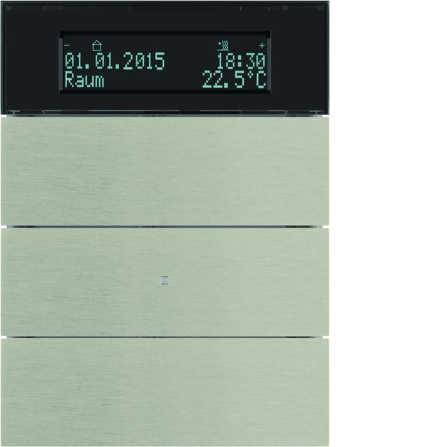 BERKER B.IQ Przycisk potrójny z regulatorem temperatury i wyświetlaczem stal szlachetna nierdzewna 7