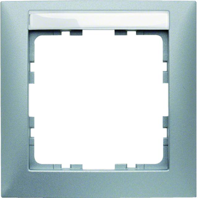 BERKER B.Kwadrat Ramka pojedyncza z polem opisowym aluminium mat 10119959 HAGER