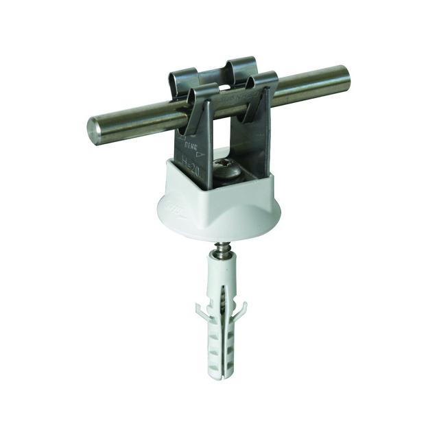 Wspornik DEHNgrip, wys. 20 mm, z kołkiem 8 mm, wkrętem i uszczelką, stal nierdzewna NIRO