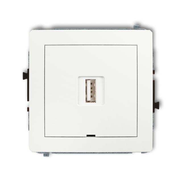 DECO Mechanizm ładowarki USB pojedynczej USB A, 10W max., 5V, 2A, bez pola opisowego biały