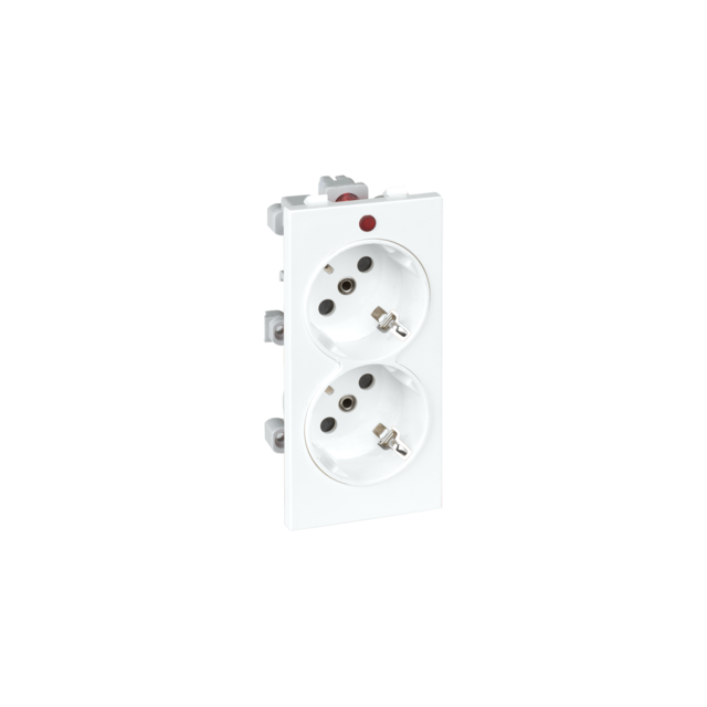 Simon Connect Gniazdo podwójne CIMA schuko 2x230V 16A czysta biel S1/9 KONTAKT