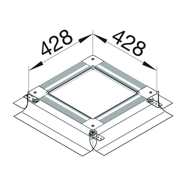 tehalit.UK Uniwersalna puszka podłogowa na nóżkach rozmiar 2 50-80mm stal UDH2050080 HAGER