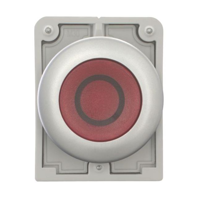 M30C-FDRL-R-X0 Przycisk podświetlany 30mm płaski bez samopowrotu czerwony O 182933 EATON