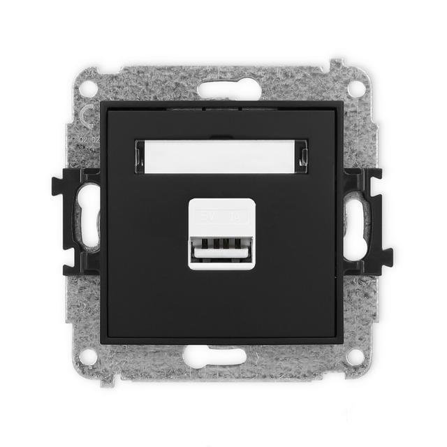 ICON Ładowarka USB pojedyncza USB A, 5W max., 5V, 1A czarny mat 12ICUSB-1 KARLIK